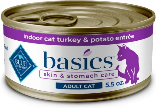 Miniatura 12 de Blue Buffalo Basics - Alimento húmedo para gatos adultos sin granos, cuidado de la piel y el estómago, dieta de ingredientes limitados, receta