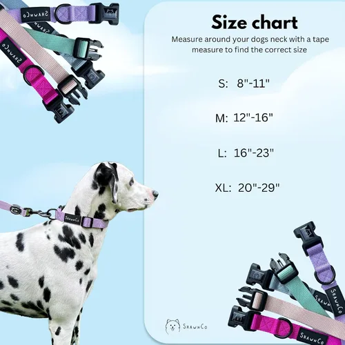 Miniatura 3 de Collar para perros ShawnCo Dream Walk - Collar para mascotas premium, ajustable y cómodo para perros pequeños, medianos, grandes y extra grandes