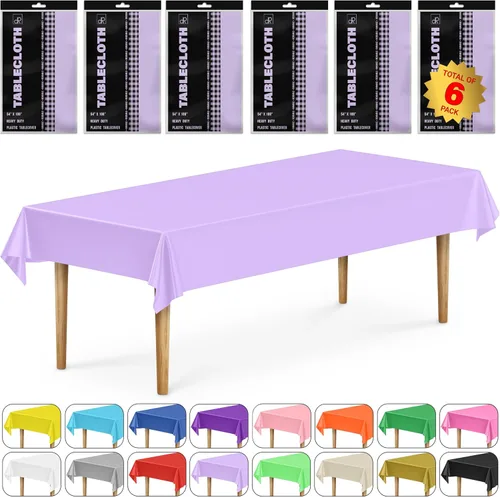 Miniatura 14 de DecorRack 2 Manteles rectangulares de plástico libres de BPA, 54 x 108 pulgadas, mantel de mesa para comedor, mantel rectangular para fiestas