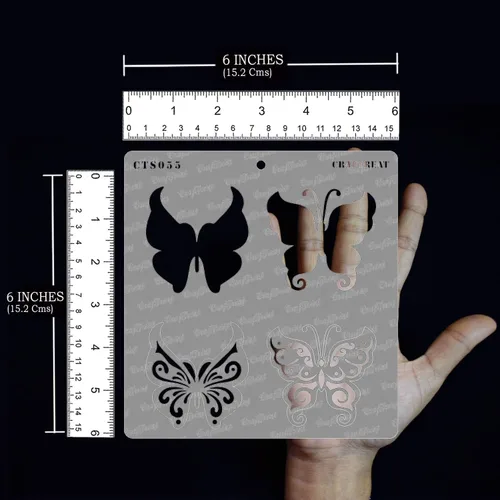 Miniatura 2 de CrafTreat Plantillas para álbumes de recortes, plantillas de mariposa en capas para pintar sobre madera, paredes, muebles, tela y lienzo, diseño
