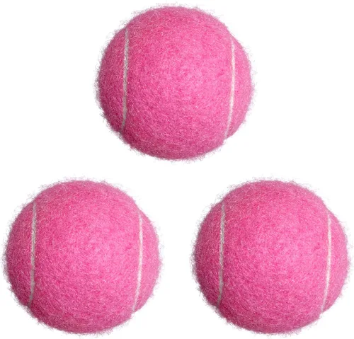 Pelotas de tenis, paquete de 3 pelotas de tenis de práctica para principiantes, entrenamiento jugando pelotas de tenis para perros mascotas Rosa