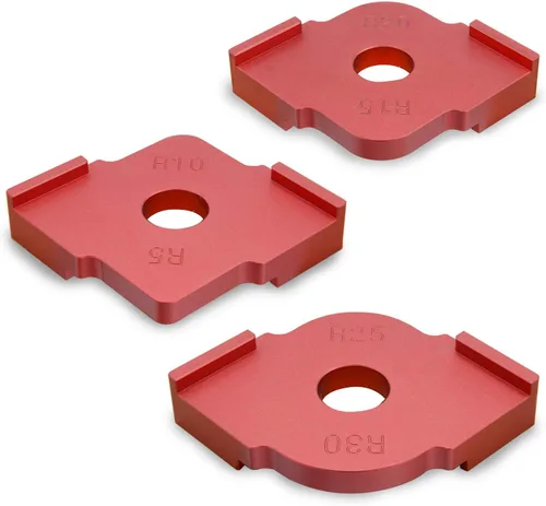 Evwoge - Juego de 3 plantillas para router radio, aleación de aluminio, esquinas de radio R5 R10 R15 R20 R25 R30