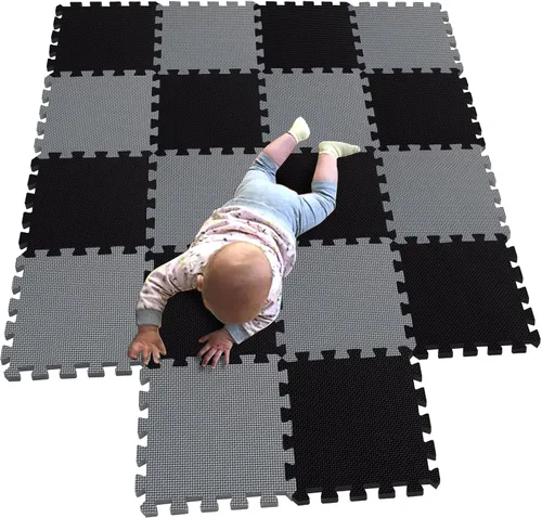 Miniatura 20 de MQIAOHAM® Alfombras de Juego tipo Rompecabezas de 18 Piezas, Alfombra de Juego Suave para Bebés, Baldosas de Espuma Entrelazadas para Niños, Café