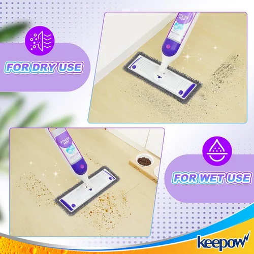 Miniatura 7 de KEEPOW Almohadillas de microfibra reutilizables para mopa Swiffer Powermop, paquete de 2, almohadillas de mopa eléctrica para trapeador de 13 a 15
