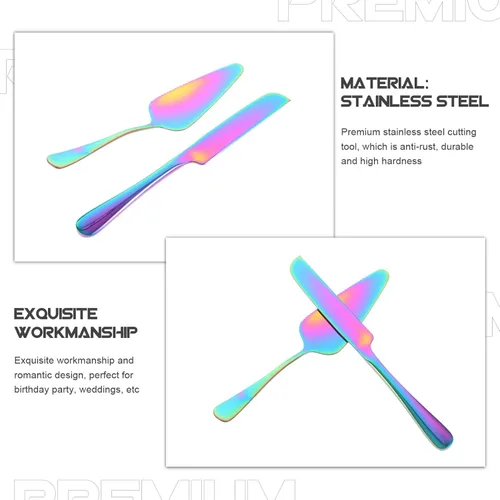 Miniatura 3 de SHERCHPRY Juego de cuchillos para tartas: servidor de pastel de acero inoxidable cortador de postre espátula herramienta de corte para pizza