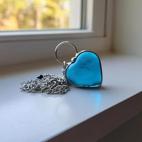 Miniatura 35 de Handmade Glass Chunky Heart Necklace