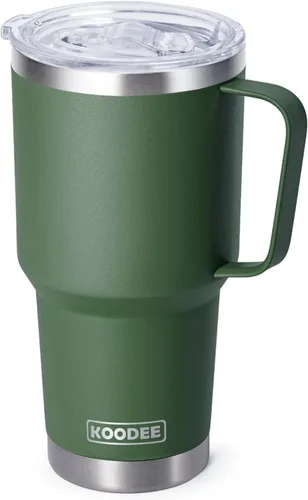 Miniatura 39 de Koodee - Vaso delgado de acero inoxidable de 20 onzas (4 unidades) aislado con doble pared, vaso de agua con 4 tapas, 4 popotes y 2 cepillos
