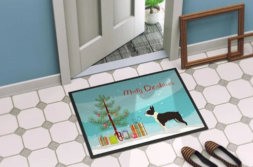 Miniatura 4 de Caroline's Treasures CK3525JMAT Boston Terrier - Tapete de árbol de Navidad, 24 x 36 pulgadas, tapete para puerta delantera, para interiores