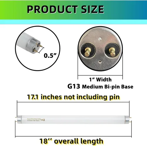 Miniatura 4 de amgolibi 18 pulgadas 15 vatios U V/A bombilla negra F15T8/BL reemplazo T8 BL lámparas fluorescentes para máquina 30W 350BL 365-nm luz azul 4