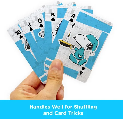 Miniatura 6 de AQUARIUS Peanuts Snoopy - Baraja de cartas con temática de Snoopy para tus juegos de cartas favoritos, mercancía y coleccionables de cacahuetes