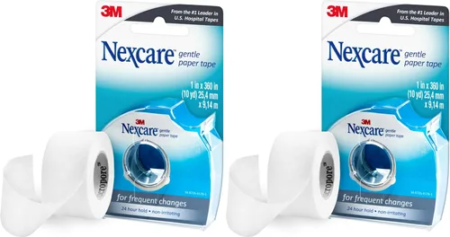 Miniatura 11 de Nexcare Dispensador de cinta de papel suave, cinta de papel médico, asegura los apósitos y se levanta suavemente, 1 pulgada x 10 yardas, 1