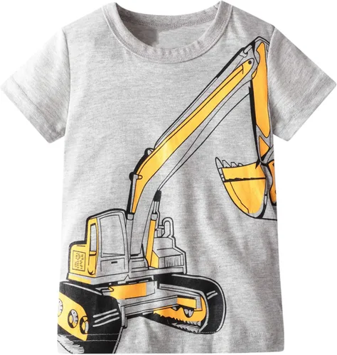 Miniatura 4 de Camisetas de manga corta para niños pequeños, de algodón, con gráficos, cuello redondo, camisetas de verano