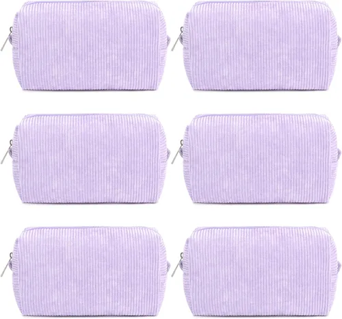 Miniatura 27 de SOIDRAM 6 Piezas Bolsa de Maquillaje a Cuadros Preppy Bolsa de Cosméticos a Granel Rosa Negra Bolsa de Maquillaje Personalizada Bolsa de Viaje de 6