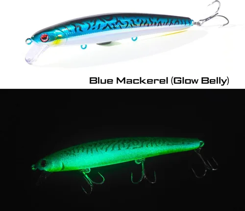 Miniatura 2 de LITTMA Señuelos de pesca de surf de California Señuelos de pesca de agua salada Jerkbait Crankbait Surf Minnow 110 - Sardina metálica Super Glow