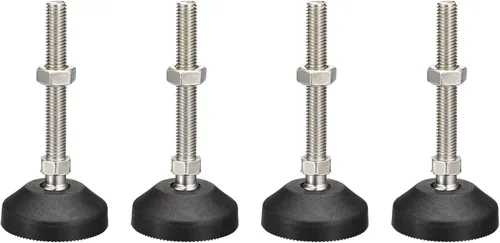 uxcell Niveladores de muebles, 4 pies de nivelación universales de nailon M10x80x50mm, patas de mesa giratorias ajustables para muebles, máquinas de
