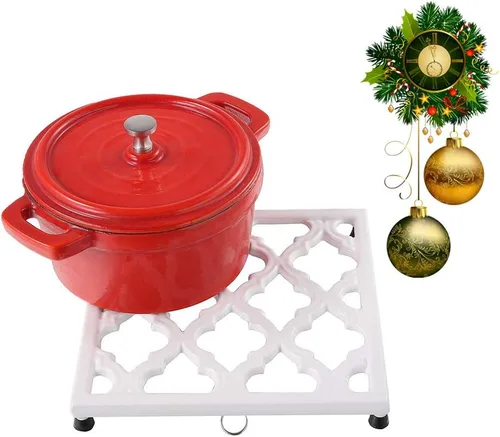 Miniatura 8 de JOGREFUL Alfombrillas salvamanteles de hierro fundido, soportes para ollas de cocina para mesa o encimeras Portect, resistentes al calor para Rojo