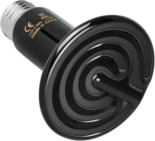 Simple Deluxe Bombilla Lámpara de Calor de Cerámica de 25W Emisor de Calor para Reptiles Sin Emisión de Luz Calentador de Incubadora y Gallinero