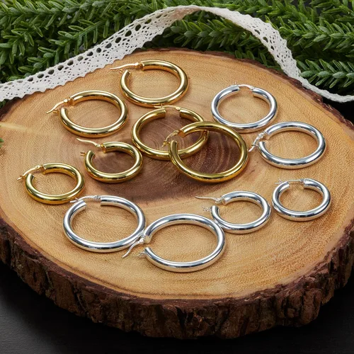 Miniatura 3 de Aretes de aro para mujer, aretes de plata de ley con cierre resistente, sin níquel ni plomo, aretes de aro para mujer para regalo de cumpleaños