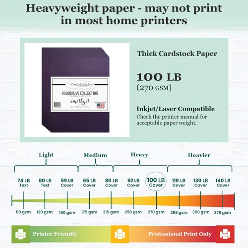 Miniatura 5 de Cardstock Warehouse Colorplan Amatista púrpura – 8.5 x 11 pulgadas – 100 libras / 9.52 oz/m² de papel de cartulina mate premium – 25 hojas
