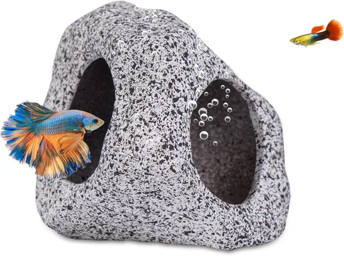 Ameliade Decoraciones de acuario, accesorios de pecera de cueva, decoración de roca para cíclidos de camarones, reproducción de pecera pequeña,