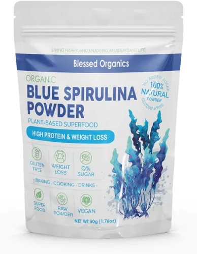 Polvo de espirulina azul puro de 24 & # x02019 & # x02019 1.76 oz | Extracto de ficocianina | Colorante natural para alimentos y superalimentos |