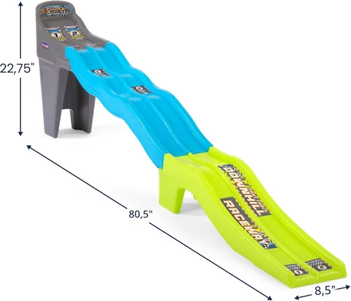 Miniatura 4 de Simplay3 Carrera de descenso de pista rápida, pista de carreras dual para niños pequeños, 2 autos de carreras de juguete incluidos, fabricado