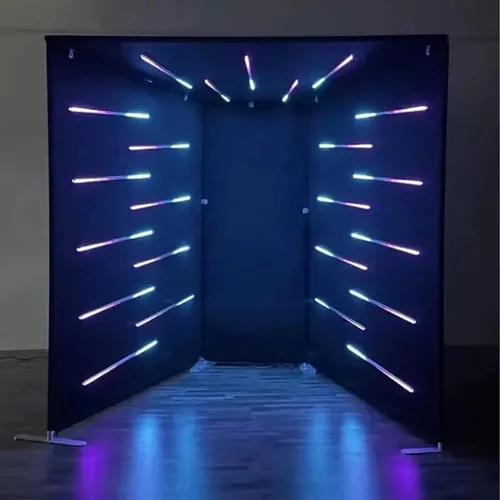 Miniatura 5 de Telón de fondo de cabina de fotos de 360 grados para cabina de fotos, fondo de pared personalizado con logotipo, video selfie, fondo giratorio