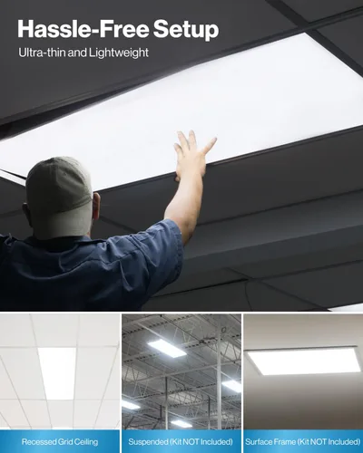 Miniatura 4 de Sunco Luz de panel plano LED de 2 x 4 para techo de caída para oficina, 7700 LM, características seleccionables, 40W/50W/60W, 4000K/5000K/6000K