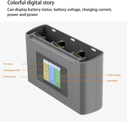 Miniatura 2 de Hub de carga de batería bidireccional para DJI Mavic Mini 2 Mavic Mini SE Drone cargador de batería, carga 3 baterías, pantalla digital LCD
