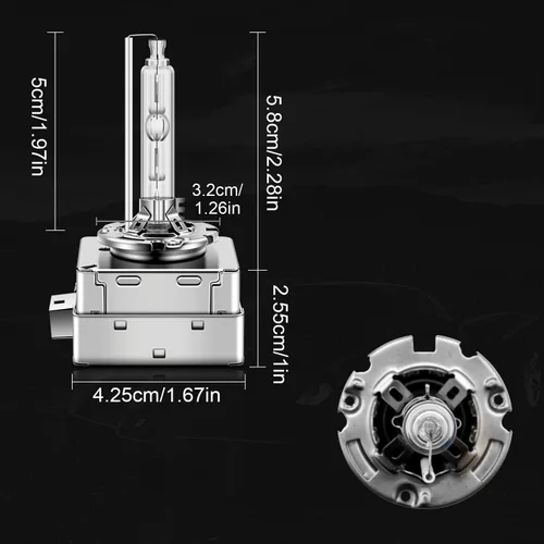 Miniatura 7 de WinPower D1S - Bombilla de xenón HID para faros delanteros, 6000 K, blanco frío, 35 W, base de stents metálicos, luces de reemplazo de haz alto