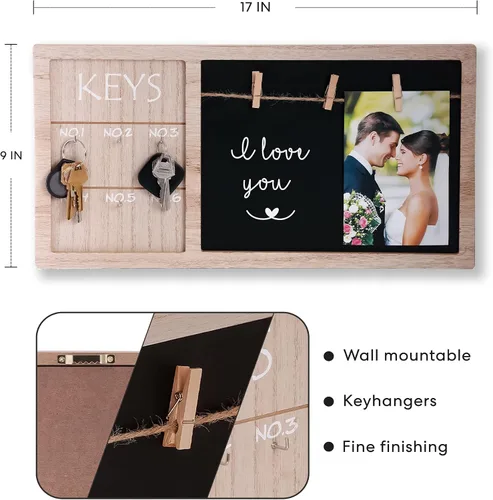 Miniatura 5 de Ganchos para llaves, para colgar en la pared, organizador de llaveros para colgar en la pared, para colgar en la pared, para colgar fotos, tablón