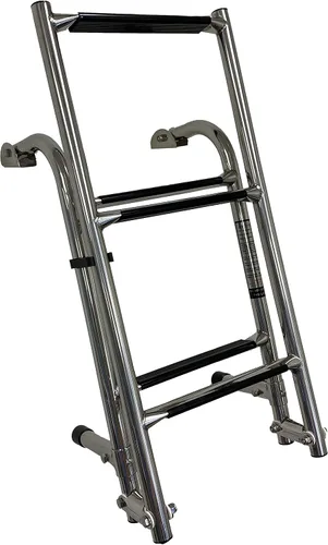 Miniatura 2 de 77090402 Escalera plegable para barco de 5 escalones Acero inoxidable Escalera para barco de esquí Escalera para pontón 2 + 3 escalones