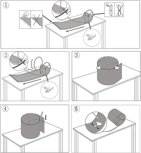 Miniatura 3 de Wellmet Pantalla de Lámpara Requiere Ensamblaje, Pantalla Beige de 16"x16"x12" para Lámpara de Mesa, Lámpara de Noche, Lámpara de Pie, Pantalla