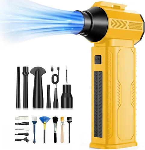 Miniatura 10 de Plumero de Aire Comprimido, 130,000RPM Plumero Eléctrico Inalámbrico Ultrapoderoso con Batería Recargable de 8000mAh, Soplador de Aire Ajustable