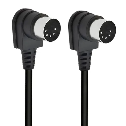 Miniatura 3 de Cable DIN MIDI de 5 pines de ángulo de 90 grados, doble de ángulo recto de 90 grados DIN de 5 pines macho a macho, cable de audio MIDI