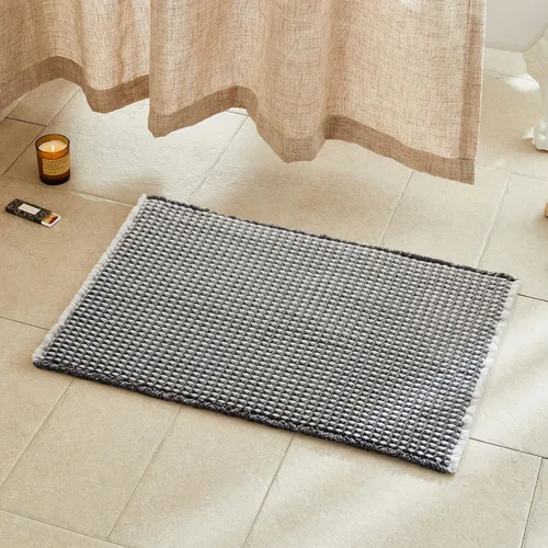 Miniatura 61 de TYUU Tapete de baño estilo gofre, tapete de baño bohemio, antideslizante, lavable, súper absorbente, de secado rápido, bonito tapete de baño