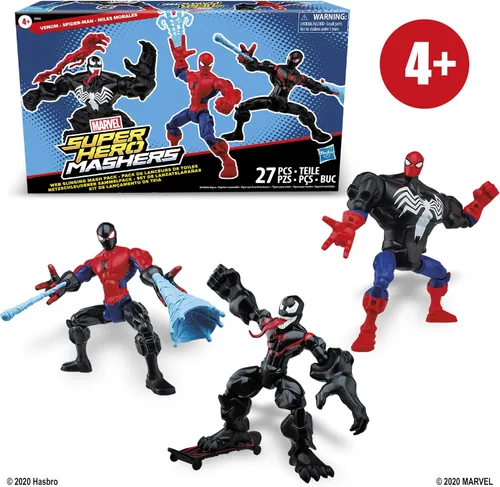 Miniatura 3 de Marvel Super Hero Mashers - Paquete de colección de telarañas con Spiderman, Venom y Miles Morales (exclusivo de Amazon)