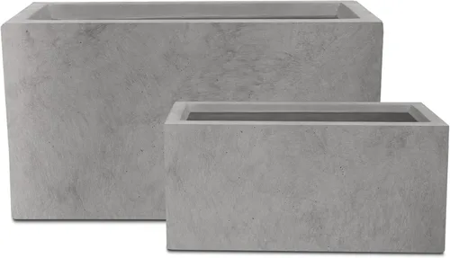 Miniatura 27 de Kante Macetero rectangular de hormigón de 23.2 pulgadas de largo, macetas grandes para interiores y exteriores con orificio de drenaje y tapón