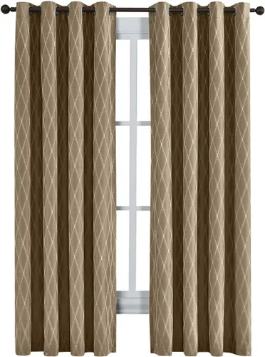 Miniatura 8 de Royal Bedding Victoria - Paneles térmicos opacos, cortinas de ventana de jacquard con ojales superiores para oscurecer la habitación, un par, juego