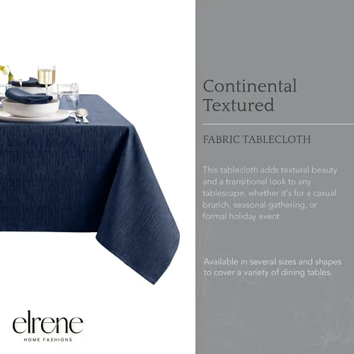 Miniatura 2 de Elrene Home Fashions - Mantel Continental de textura sólida resistente al agua, manchas y arrugas, 52 x 70 pulgadas, rectangular, color azul marino