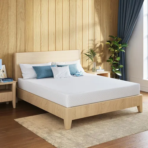 Miniatura 10 de Colchón de espuma viscoelástica de gel de té verde Twin de 6 pulgadas con funda extraíble lavable, firmeza media, cama en una caja, certificado