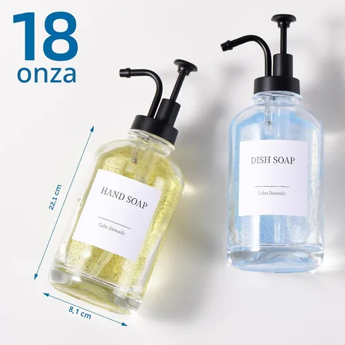 Miniatura 6 de Dispensador de champú y acondicionador de baño, dispensador de jabón de ducha montado en la pared, dispensador de champú para pared de ducha, sin