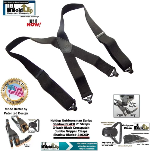 Miniatura 8 de Holdup - Tirantes de la serie Outdoorsman de 2 pulgadas de ancho para hombre con plástico compuesto patentado por EE. UU