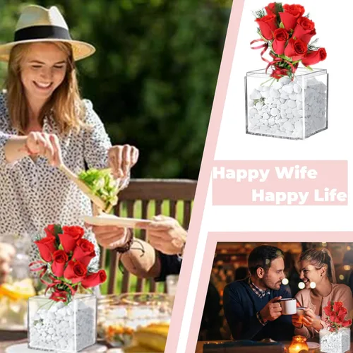 Miniatura 7 de KissYou Caja de Acrílico Grande Cajas de Exhibición Transparentes con Tapa Cubo Cuadrado Transparente Caja de Almacenamiento de Acrílico para Bodas