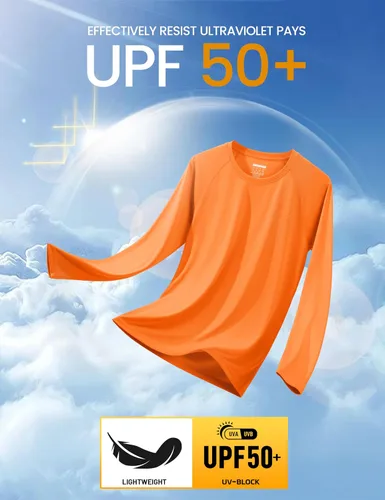 Miniatura 27 de MAGCOMSEN Camisas de manga larga para hombre, protección solar UPF 50+, camisetas atléticas para senderismo, correr, entrenamiento, protección