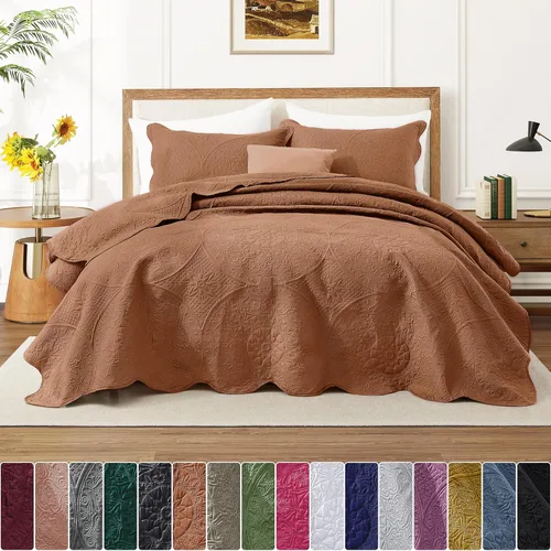 Miniatura 130 de MOONLIGHT20015 Edredón tamaño King (106 x 96 pulgadas) con 2 fundas de almohada (20 x 36 + 2 pulgadas) para todas las estaciones, juego de cama Azul