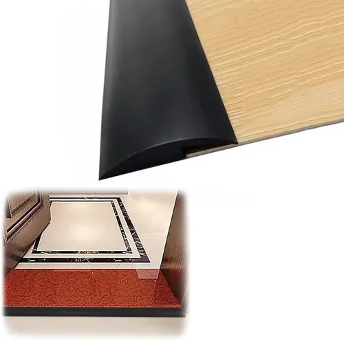 Miniatura 8 de KADEUX Tira autoadhesiva para bordes de umbral, tira de transición flexible para pisos, impermeable, tiras de PVC para cubrir el suelo de Gris