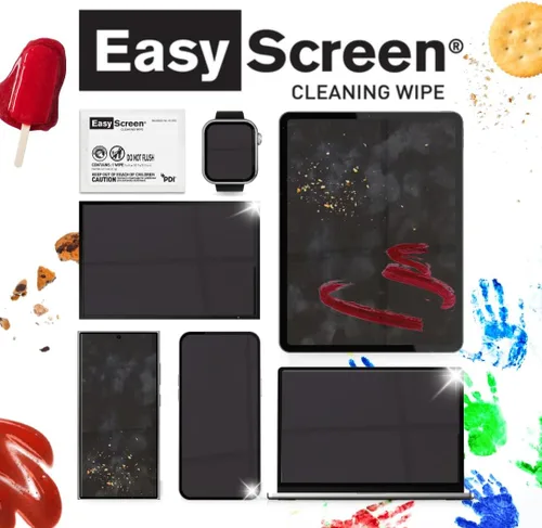 Miniatura 5 de Easy Screen, toallitas de limpieza de pantalla premium, electrónica, pantallas táctiles y limpiador de gafas, 50 paquetes individuales por caja