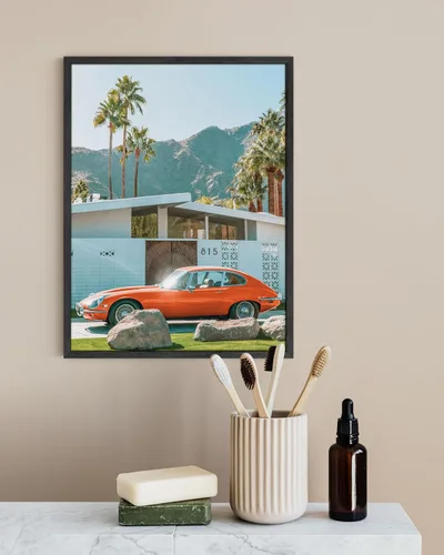Miniatura 5 de HAUS AND HUES Póster retro vintage para automóvil, estampado clásico de Palm Springs, fabricado en los Estados Unidos, sin marco, 12 x 16 pulgadas