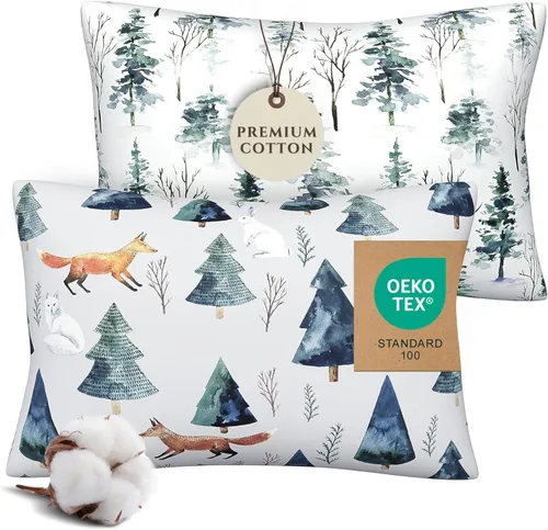 Miniatura 10 de Pobi Baby - Funda de almohada de algodón de 13 x 18 pulgadas, funda de almohada pequeña de alta calidad para niños y bebés, cómoda funda de almohada
